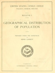 Cover of: Geographical distribution of population.