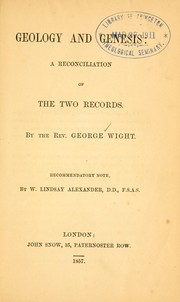 Cover of: Geology and Genesis by George Wight