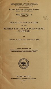 Cover of: Geology and ground waters of the western part of San Diego County, California