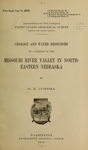 Cover of: Geology and water resources of a portion of the Missouri river valley in northeastern Nebraska