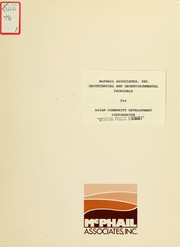 Cover of: Geotechnical and geoenvironmental proposals for asian community development corporation. by McPhail Associates, Inc.