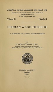 Cover of: German wage theories: a history of their development