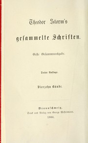 Cover of: Gesammelte Schriften by Theodor Storm