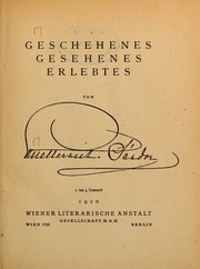 Cover of: Geschehenes, gesehenes Erlebtes