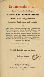 Cover of: Gesammtabenteuer by Friedrich Heinrich von der Hagen