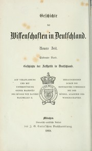 Cover of: Geschichte der Aesthetik in Deutschland