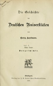 Cover of: Geschichte der deutschen Universitäten