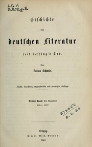 Cover of: Geschichte der deutschen Literatur seit Lessing's Tod