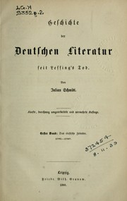 Cover of: Geschichte der deutschen Literatur seit Lessing's Tod