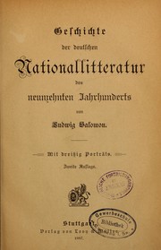 Cover of: Geschichte der deutschen Nationalliteratur des neunzehnten Jahrhunderts by Ludwig Salomon