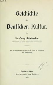 Cover of: Geschichte der deutschen Kultur