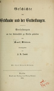 Cover of: Geschichte der Erdkunde und der Entdeckungen