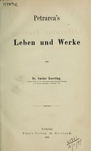 Cover of: Geschichte der Litteratur Italiens im Zeitalter der Renaissance by Gustav Körting