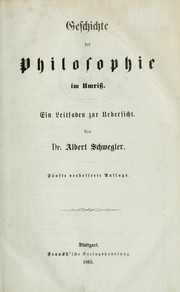 Cover of: Geschichte der Philosophie im Umriss: ein Leitfaden zur Uebersicht
