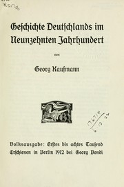 Cover of: Geschichte Deutschlands im neunzehnten Jahrhundert