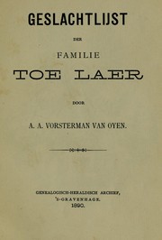 Cover of: Geslachtlijst der familie toe Laer