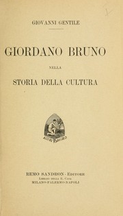 Cover of: Giordano Bruno nella storia della cultura