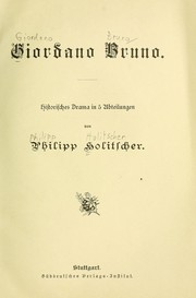 Cover of: Giordano Bruno by Philipp Holitscher
