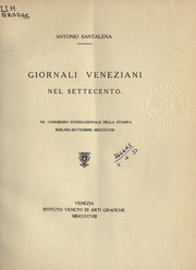 Cover of: Giornali veneziani nel settecento by Antonio Santalena, Antonio Santalena