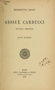 Cover of: Giosue Carducci: studio critico
