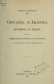 Cover of: Giovanna d'Aragona duchessa d'Amalfi
