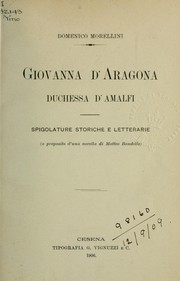 Cover of: Giovanna d'Aragona duchessa d'Amalfi by Domenico Morellini