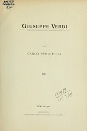 Cover of: Giuseppe Verdi