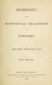 Cover of: Glossology by Stoddart, John Sir