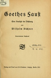 Cover of: Goethes Faust: eine Analyse der Dichtung