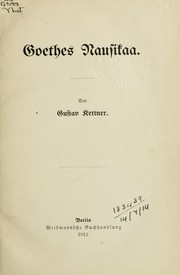 Cover of: Goethes Nausikaa by Gustav Kettner