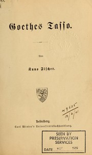 Cover of: Goethes Tasso