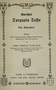 Cover of: Goethes Torquato Tasso by Johann Wolfgang von Goethe