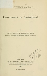 Cover of: Government in Switzerland