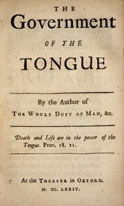 Cover of: The government of the tongue
