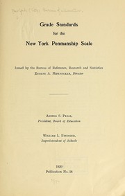 Cover of: Grade standards for the New York penmanship scale