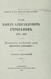 Cover of: Graf Pavel Aleksandrovich Stroganov, 1774-1817