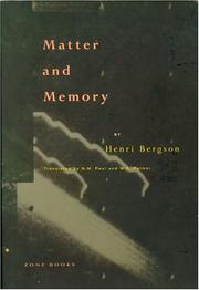 Cover of: Matter and memory