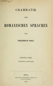 Cover of: Grammatik der romanischen Sprachen