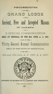 Cover of: Proceedings : Grand Lodge, A.F. & A.M. of Canada in the Province of Ontario. --