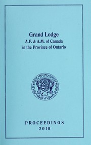 Cover of: Proceedings : Grand Lodge, A.F. & A.M. of Canada in the Province of Ontario. --