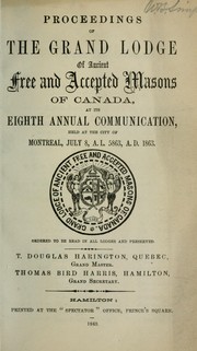 Cover of: Proceedings : Grand Lodge, A.F. & A.M. of Canada in the Province of Ontario. --