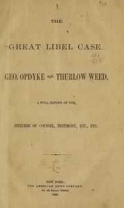 Cover of: The great libel case by Thurlow Weed