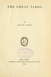 Cover of: The great taboo. by Grant Allen