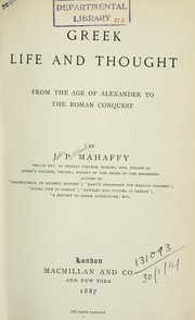 Cover of: Greek life and thought: from the age of Alexander to the Roman conquest