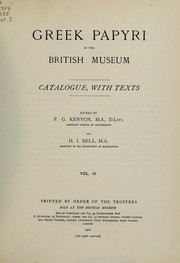 Cover of: Greek Papyri in the British Museum by British Library. Department of Manuscripts