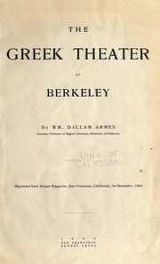 Cover of: The Greek theater at Berkeley