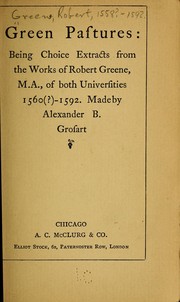 Cover of: Green pastures | Robert Greene