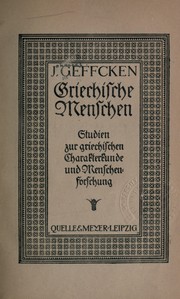 Cover of: Griechische Menschen by Johannes Geffcken