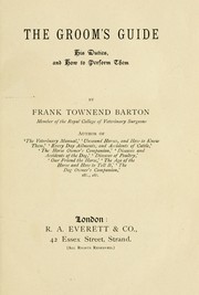 Cover of: The groom's guide by Frank Townend Barton