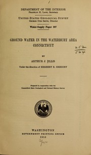 Cover of: Ground water in the Waterbury area, Connecticut